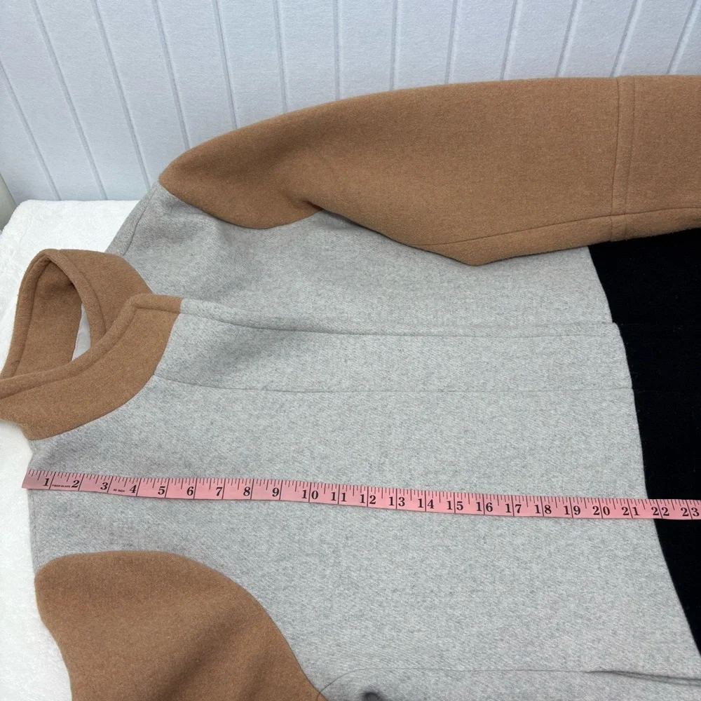 J.Crew Colorblock City Coat Wool Blend  Gray Brown Black Size‎ 22